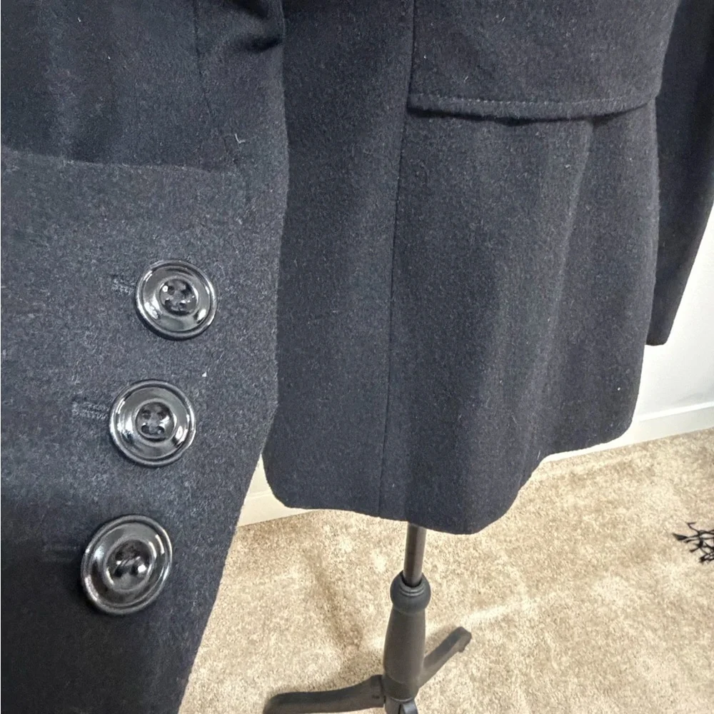Black Rivet Classic Black Peacoat W3